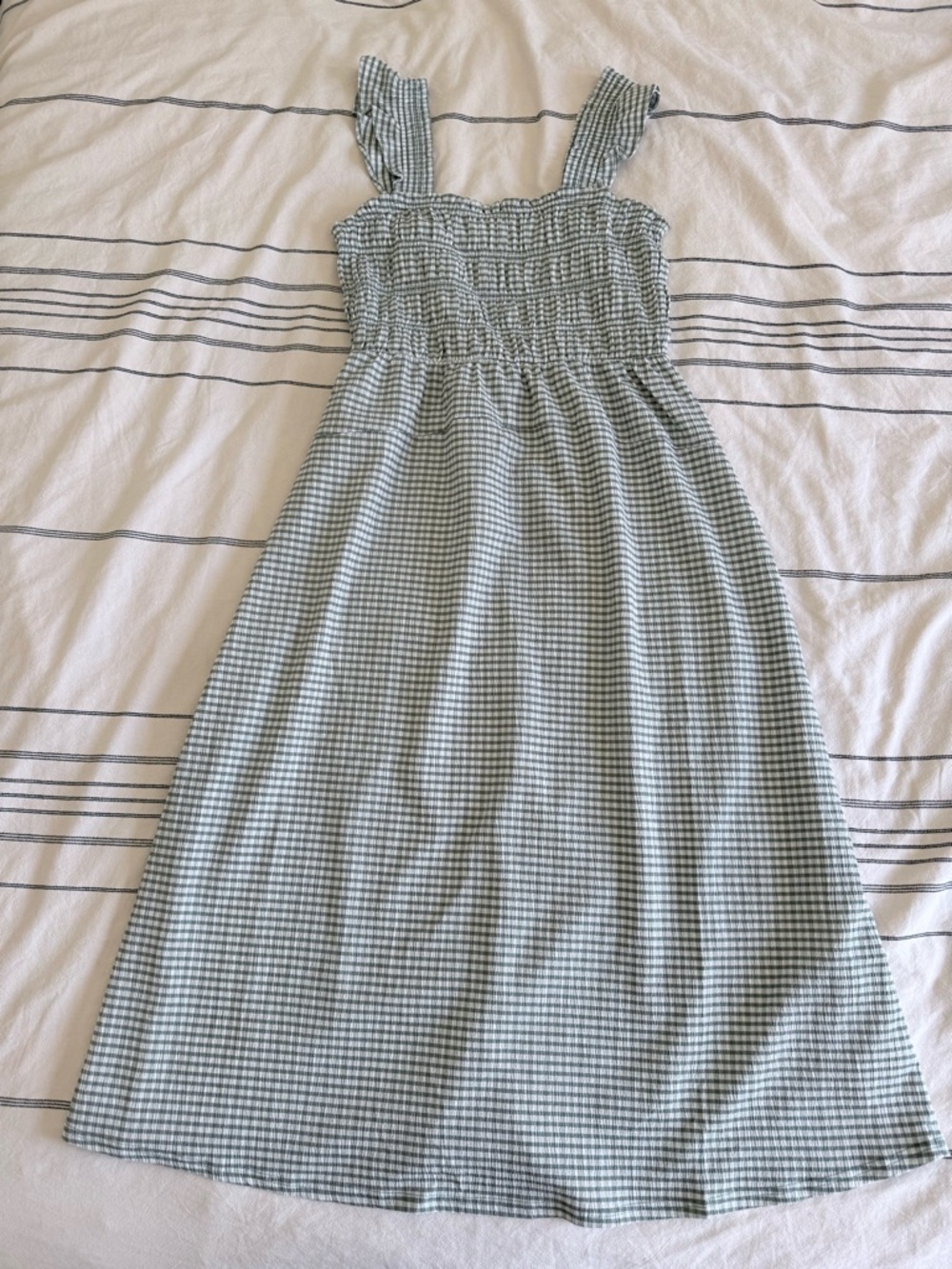 Old Navy Green Gingham Midi dress